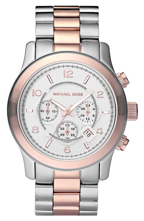 michael kors oversized watch silver|michael kors runway chronograph.